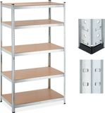 Merkloos Relaxdays Stellingkast - 1250 kg - Metaal - 180 x 100 x 60 cm - 5 Planken - Opbergrek Garage - Zilver