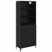 vidaXL Highboard noir chêne 69,5 x 34 x 180 cm bois traité