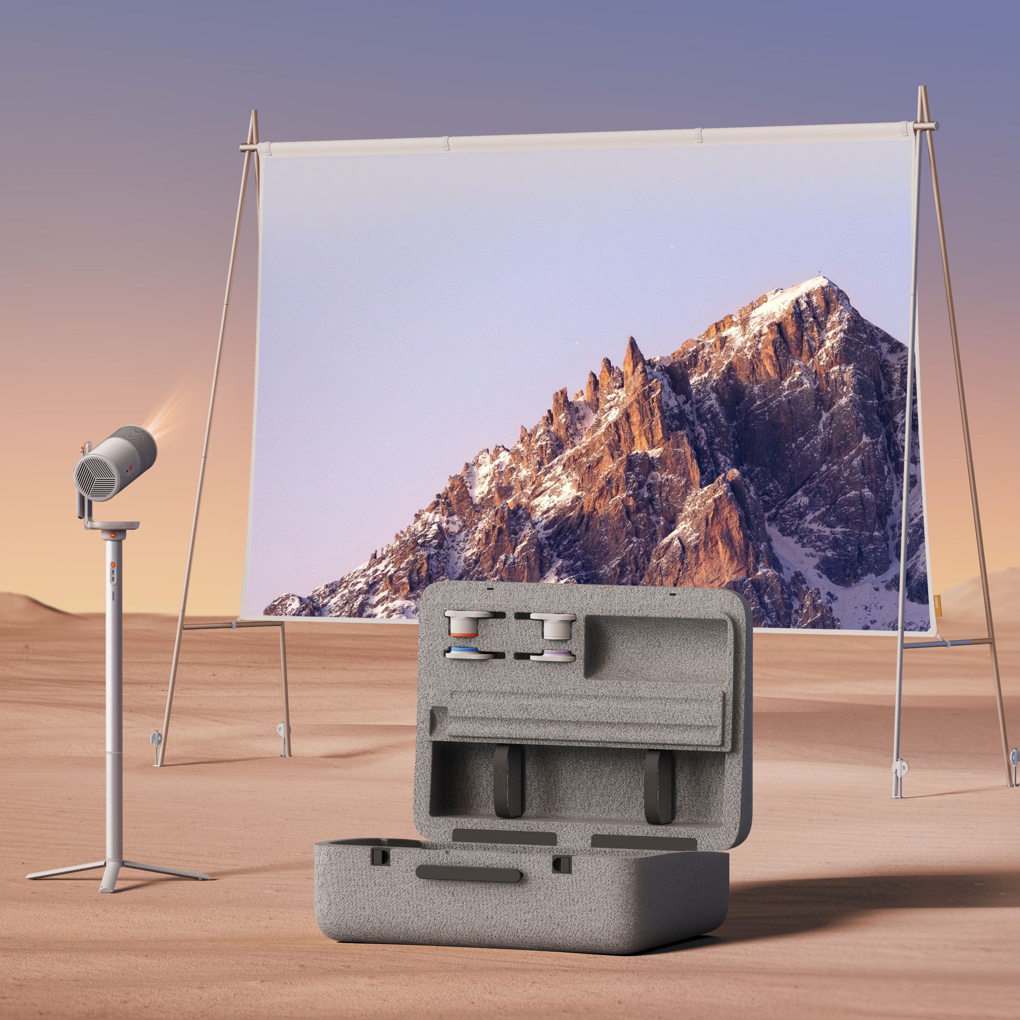 XGIMI MoGo 4 Laser Outdoor Pack - Draagbare Full HD Laserprojector met PowerBase, Outdoor Scherm & Tas - 550 ISO Lumen - Google TV