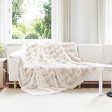 vidaXL Antislip deken van imitatie konijnenbont Olite 4 st Wit