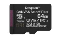 Kingston Technology 64GB microSDXC Canvas Select Plus Gen3 100R A1