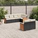 Maison Exclusive - Ensemble de jardin, 7 pièces, avec coussins, noir, en polyrotin
