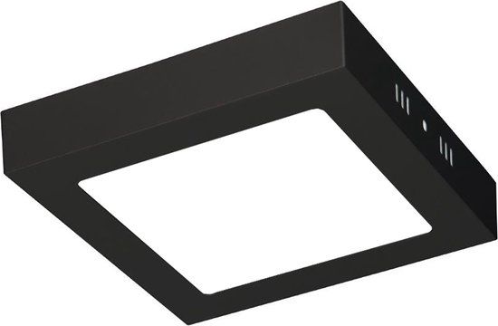 BES LED LED Downlight - 12W - 6400K Koud Wit - Mat Zwart - Vierkant - Opbouw - 170mm