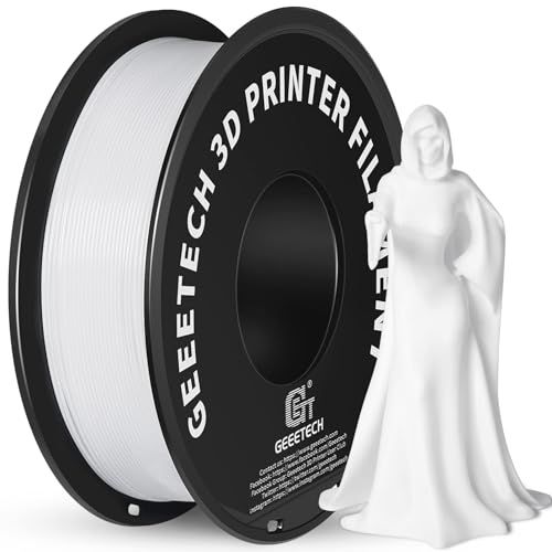 GEEETECH Filament PLA 1.75mm, 3D Printer PLA Filament 1kg Spoel, wit