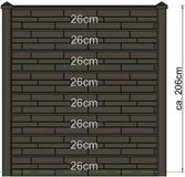 Merkloos Berton sleufpaal Reest wit/grijs tussenmodel 272 cm met kabeldoorvoer