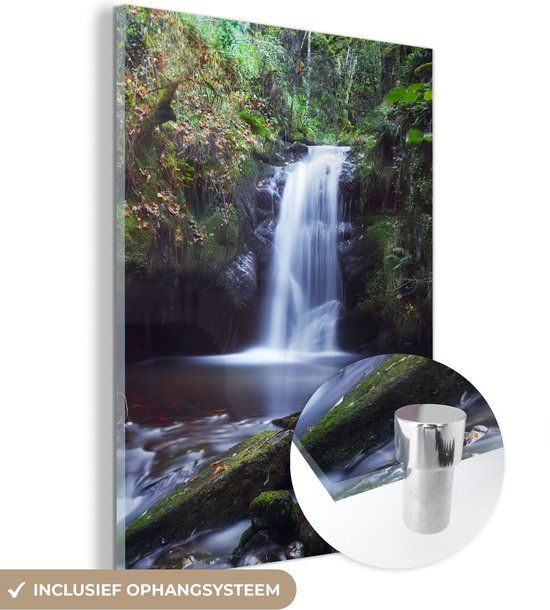 MuchoWow® Glass Painting 60x80 cm - Acrylic Glass Painting - Waterfall - Nature - Water - Photo on Glass - Paintings
