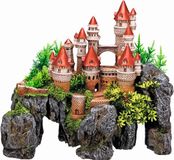 Nobby Aquariumdecoratie Kasteel Met Planten - Groen, Grijs - 37 x 20,5 x 31,5 cm