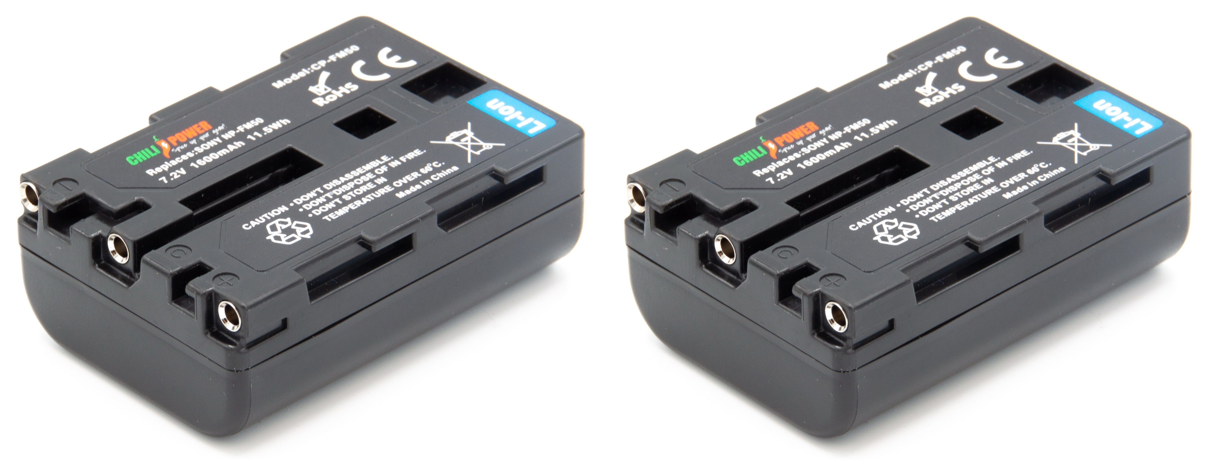 ChiliPower Sony NP-FM50 accu - 1600mAh - 2-Pack