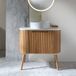 Hudson Reed Meuble de salle de bain cannelé incurvé – Chêne – 80 cm – Avec vasque ronde - Design moderne - Chalton