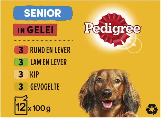 Pedigree Maaltijdzakjes Senior In Gelei Multipack - Hondenvoer - 12x100 g