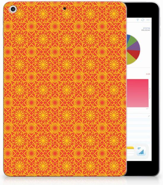 B2Ctelecom Apple iPad 9.7 2018 / 2017 Tablethoesje Design Batik Orange