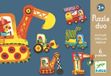 Djeco Puzzle duo - Voertuigen in beweging