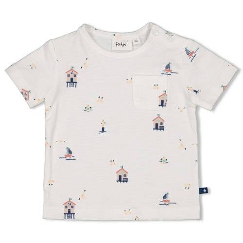 Feetje T-shirt Seaside Happiness ecru/blauw