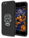 mumbi Hoes compatibel met iPhone SE 2022 / SE 2020/7 / 8 telefoonhoes dubbele grip met motief Calavera wit, zwart