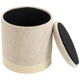 Homcom Opbergpoef - Chenille (100% polyester) - 38 x 38 x 45 cm - Beige