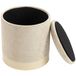 Homcom Pouf de rangement - Chenille (100% polyester) - 38 x 38 x 45 cm - Beige
