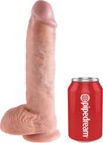 King Cock - 25.4 cm Dildo - Beige - Met Zuignap en Balzak