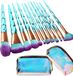Set de pinceaux de maquillage - Bleu - 12 pièces