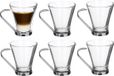 Alessandro Koffieglazen Cafeleche - 6 stuks - 200 ml - cappuccino glas - met RVS oor