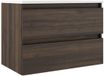 Saniclass Chacito Badkamermeubelset - 100x40x55cm - ondiep - 2 lades - greeploos - wastafel glans wit - 1 kraangat - noten