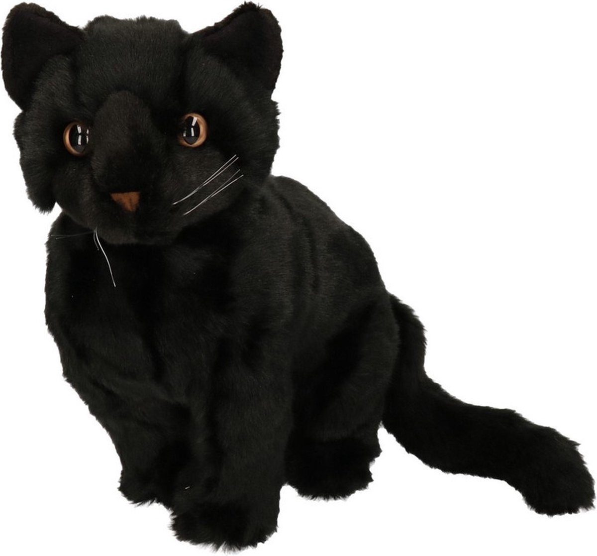 Förster Stofftiere Halloween - Pluche zittende knuffel kat/poes zwart 30 cm - katten/poezen knuffelbeesten