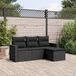 Maison Exclusive - Ensemble de meubles de jardin 4 pièces avec canapé et coussins, noir, en polyrotin