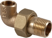 Conex - Kniekoppeling - 1/2" x 15mm - Conisch - Brons - 3-delig