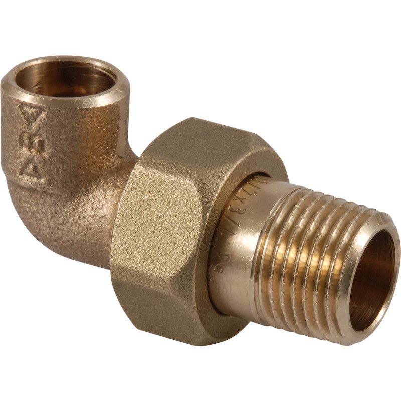 Conex - Kniekoppeling - 1/2" x 15mm - Conisch - Brons - 3-delig