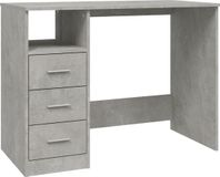 vidaXL Bureau met laden, betongrijs, 102 x 50 x 76 cm, bewerkt hout