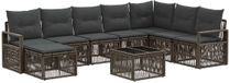 vidaXL Ensemble de bancs de jardin 9 pièces Gris Polyrotin