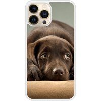 iPhone 13 Pro Max Chiot marron bedrukt siliconen hoesje