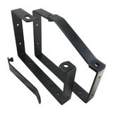 Keypak Set van 2 universele afsluitbare wandladderbeugels voor veilige opslag, zwart, 170x235x30 mm