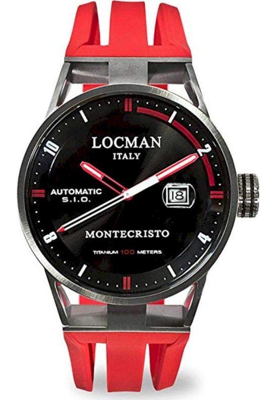 Locman Herenhorloge 051100BKFRD0GOR - Zwart - Rood - 44 mm - Automatisch