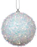Decoris Kerstbal foam d8l8h8 cm winterwit
