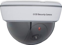 Relaxdays dummy dome camera - nepcamera - knipperende led - binnen & buiten - wit zwart, wit