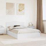 vidaXL Opbergbed met lade en hoofdeinde Wit 140 x 200 cm Bewerkt hout