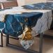 PETTI Artigiani Italiani - Vlekafstotend tafelkleed, rechthoekig, voor keuken, elegant, marmereffect, blauw, 6 plaatsen (140 x 180 cm), 100% Made in Italy