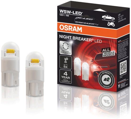 Osram Night Breaker Gen2 - LED W5W - 6000K - Universeel - Wit
