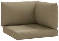 vidaXL Palletkussens 3 st stof gemêleerd taupe