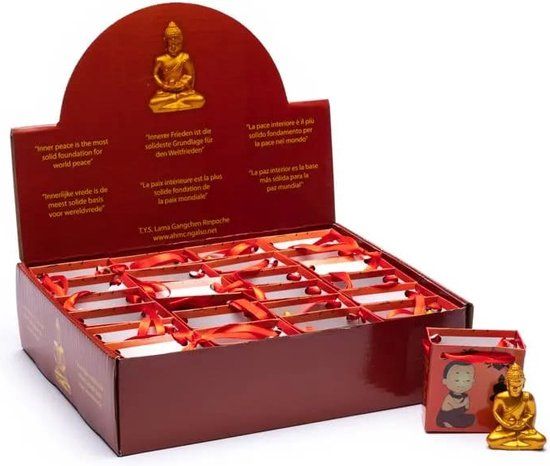 Yogi & Yogini naturals Meditatie Boeddha Geschenktasje - Goudkleurig - 5.3cm - Yogi & Yogini naturals