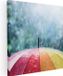 Artaza Canvas Schilderij Regenboog Paraplu met Regen - 60x60 - Canvas Print