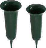 DK Design Vases en plastique - vert - H32 et H26 cm