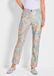 Goldner LOUISA Paisleybroek met ceintuur, zijzakken, regular waist, skinny fit, knopen en rits, katoen, polyester, elastaan, 68% katoen, 29% polyester, 3% elastaan, machinewas 40°C, lang, sereen/grijsgroen/gedessineerd, maat 52