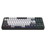 Dark Project Aluminium Bushido (US English) [ANSI] - Mechanisch gamingtoetsenbord, USB-bedraad, RGB, G3MS maansteen, hotswappable, ingevette stabilisatoren, aluminium TKL, zwart/wit