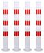Poteaux de fermeture blancs avec œillets, diamètre 76 mm, hauteur 750 mm, set de 4
