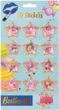 Besties 3D stickervel Roze Goud Papier 12 stuks