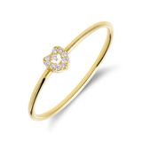 Lucardi Dames 14 karaat geelgouden ring met hart met zirkonia