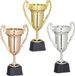 Merkloos trofee beker - set van 3 - 22,5 cm - kunststof - goud - zilver - brons