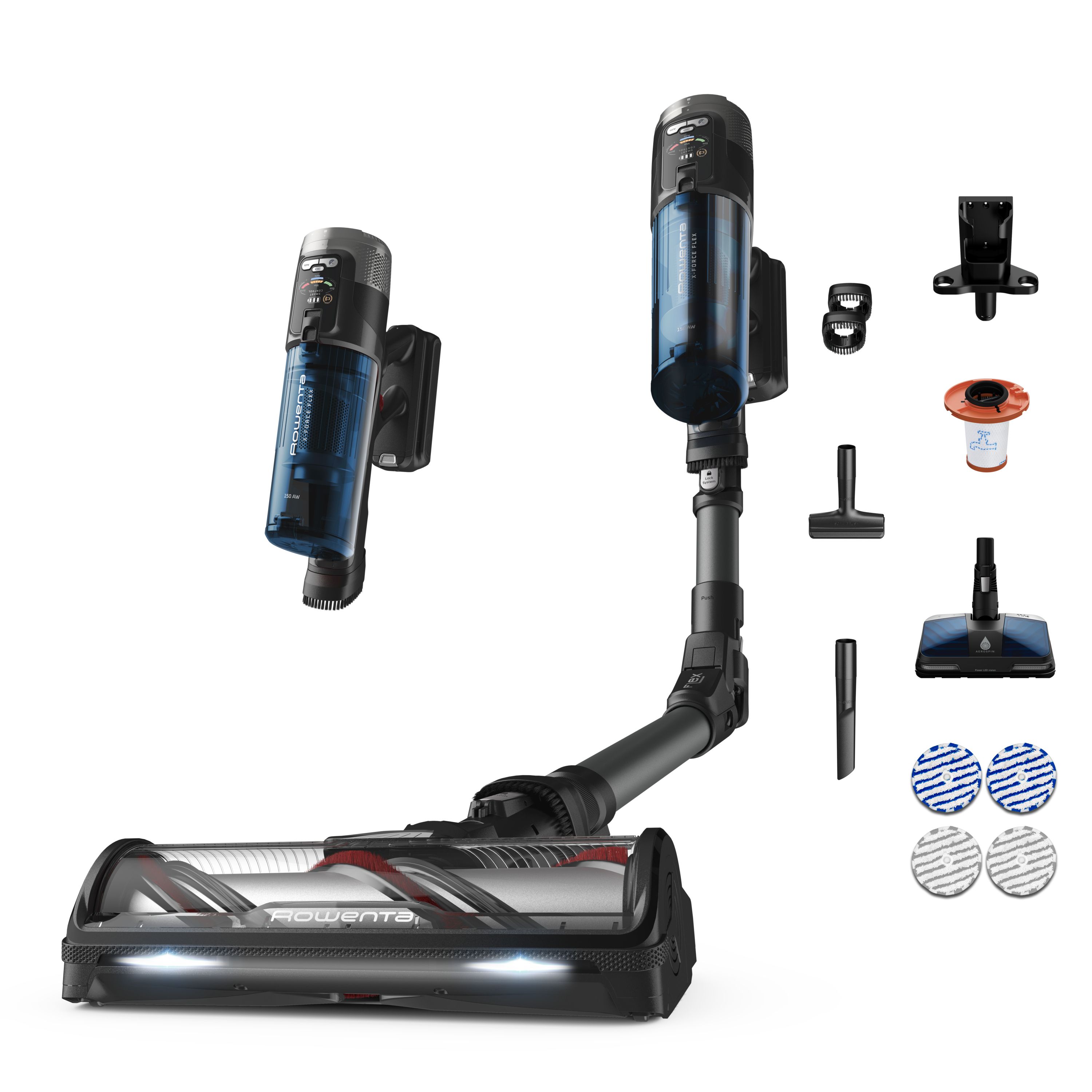Rowenta RH9LC0 X-Force Flex 12.60 Neo Aqua RH9LC0 2-in-1 Stick Vacuum - Black/Blue