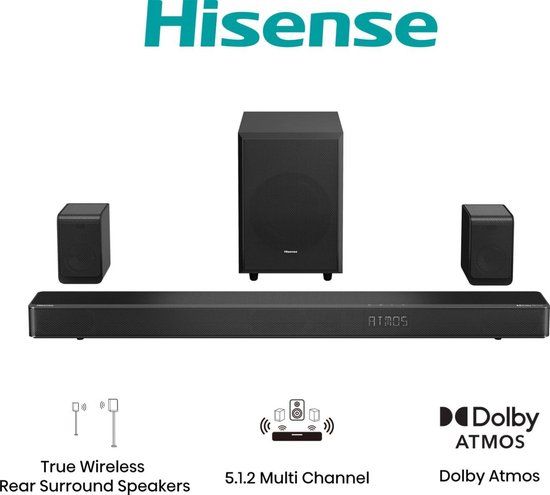 Hisense AX5125H soundbar Zwart 5.1.2 kanalen 500 W